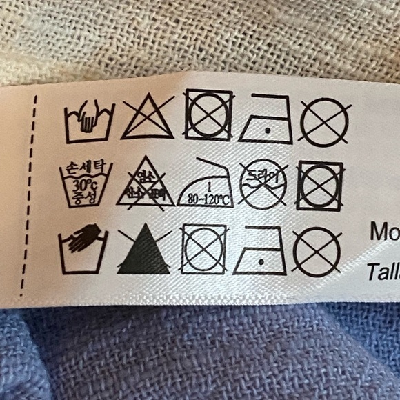 NWT. Massimo Dutti Sky Blue Ombre 100% Cotton V-neck Rustic Shirt. Size M. - Picture 11 of 11